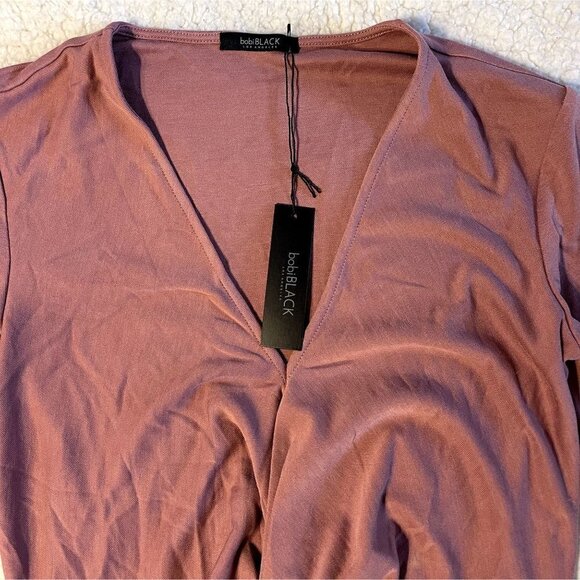 NWT Bobi Black Mauve Front Knot Dress - Picture 3 of 6